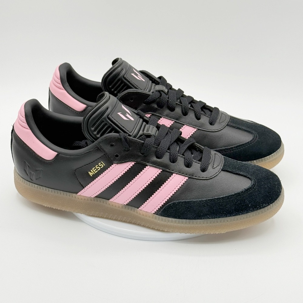Adidas Samba Messi Shoes Size 8 Mens Black/Pink Gum JP7845, NEW